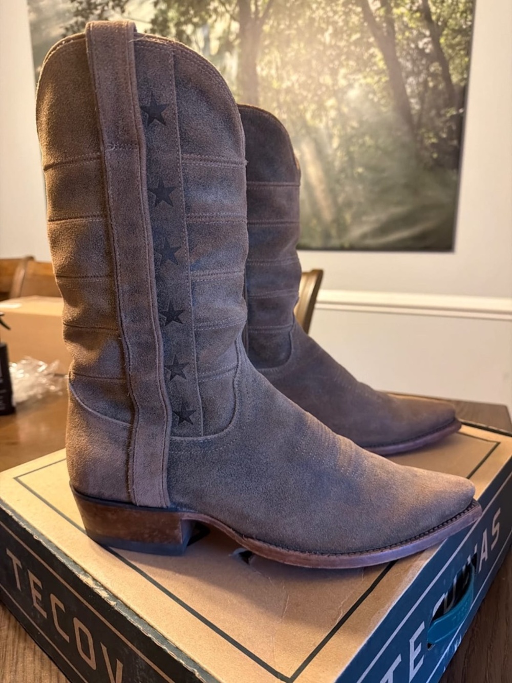 Tecovas Garrett Gravel Suede Stars and Stripes Limited Edition